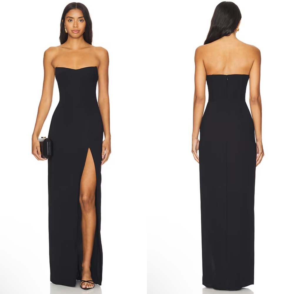 Amanda Uprichard X REVOLVE Ivy Strapless Maxi Gown In Black